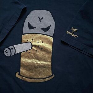 Frank Kozik x KidRobot T-Shirt Navy Gold Limited Edition Y2K